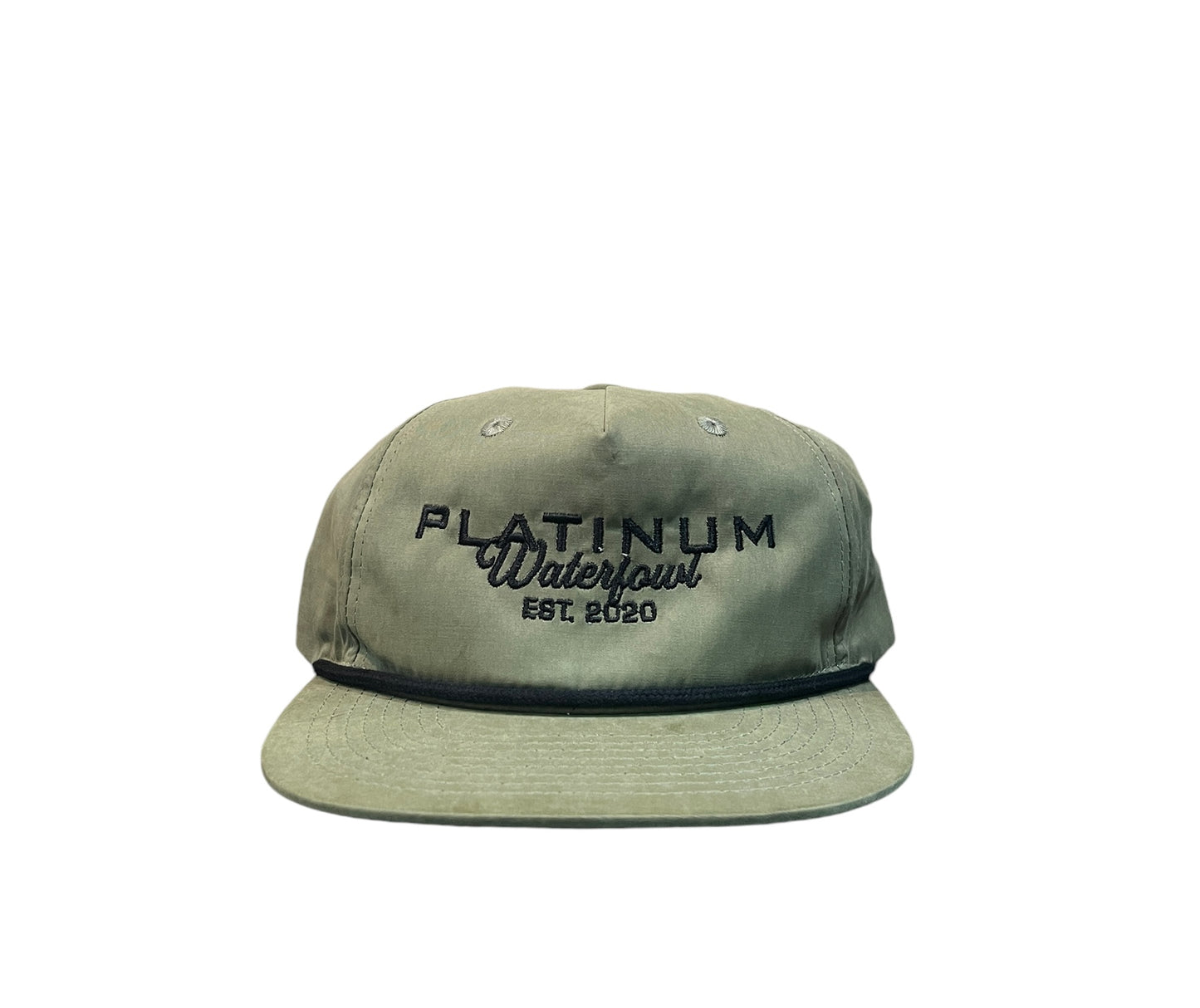 Platinum Waterfowl Cursive logo -Loden/Black Rope Hat