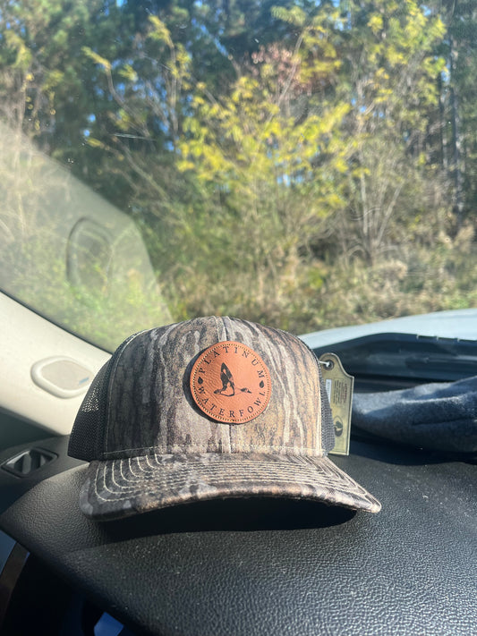 Platinum Waterfowl Leather Patch SnapBack - Bottomland/ Black