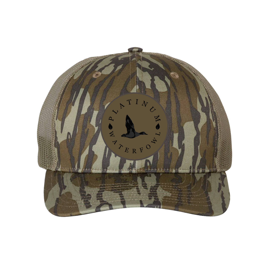 Platinum Waterfowl Leather Patch SnapBack - Bottomland/ Black