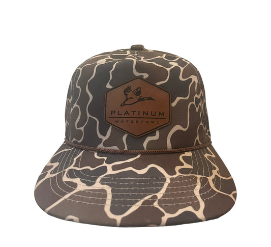 Platinum Waterfowl leather patch retro rope hat