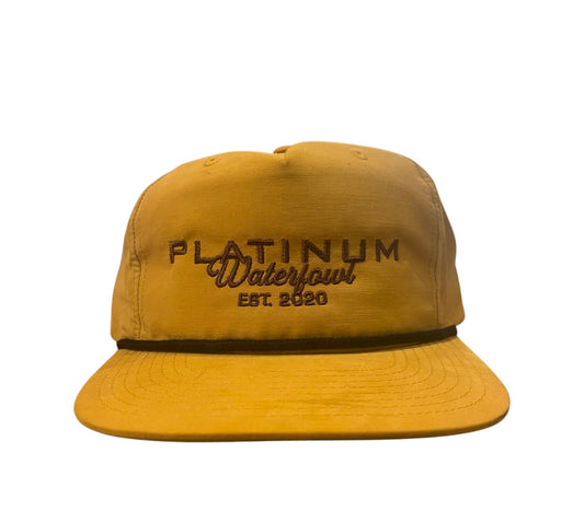 Platinum Waterfowl cursive logo - Yellow Rope Hat